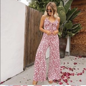 BNWT Auguste Mila Palms Jumpsuit Red